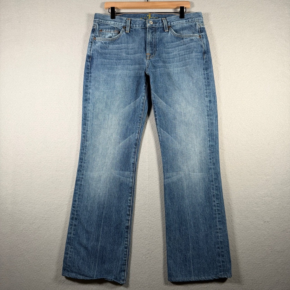 7 For All Mankind Mens Bootcut Jeans Blue Cotton T520J001ER-001ER Size 34x32